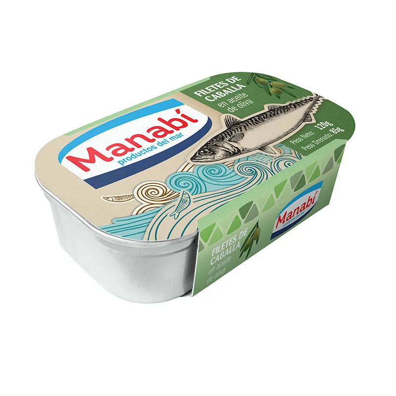 Canned mackerel fillets in olive oil